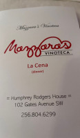 Mazzara's Vinoteca menu
