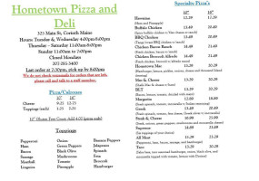 Hometown Pizza Grill menu