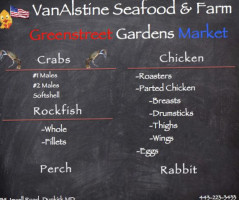 Vanalstine Seafood Farm menu