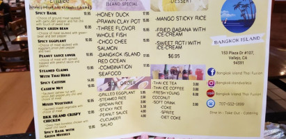 Bangkok Island Thai Fusion menu