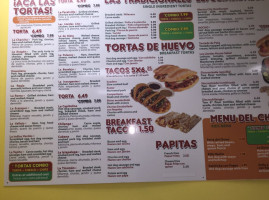 Tortas Tacos El Chavocho menu