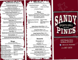 Sandy Pines menu