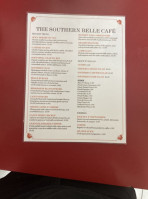 The Southern Belle Café menu