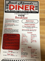 Back Rhoads Diner menu