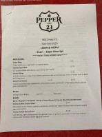 Pepper On 23 menu