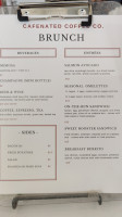 Cafenated Coffee Company menu