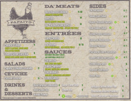 Papaito Rotisserie menu