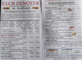Club Denoyer menu