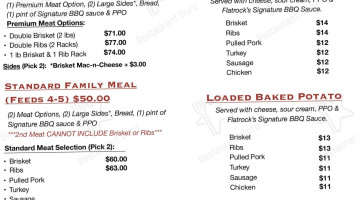 Flatrock Smokehouse Bbq Catering menu
