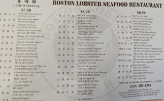 Boston Lobster Seafood menu