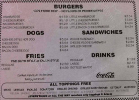 Five Guys Burgers and Fries menu