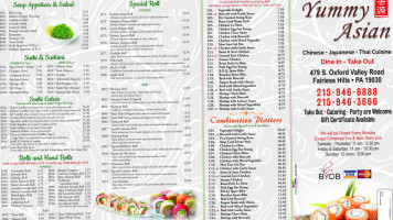 Yummy Asian menu