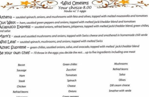 Wildflower Cafe menu