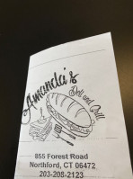 Amanda's Deli Grill menu