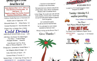 Rickys Island Style Cafe menu