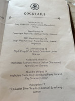 The Monarch Club menu