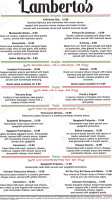 Lamberto's Main Street Italian menu