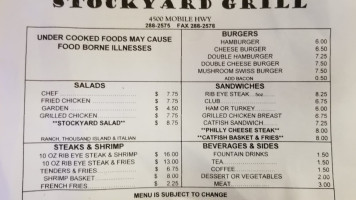 Stockyard Grill menu