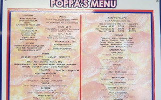 Poppa Dough's Pizza menu