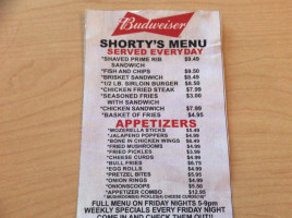 Shorty's menu