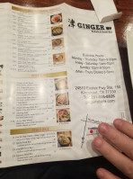 Ginger menu