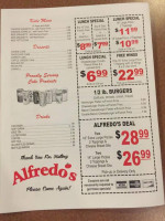 Alfredo's Of Lewisburg White Sulphur Springs menu