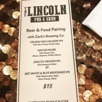 The Lincoln Pub Grub menu