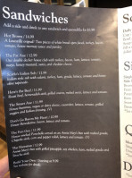 The Silly Axe Cafe menu