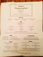 Ecru Fish Steak House menu