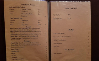 India Beach menu
