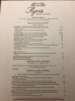 Flynns Cabaret Steakhouse menu