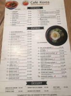 Cafe Korea menu