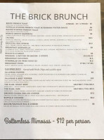 The Brick Bistro Brew menu