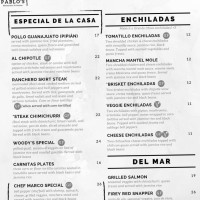 Pablo's And Cantina menu