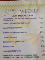 L H And Grill Llc menu