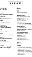 Steam Restaurant And Bar menu
