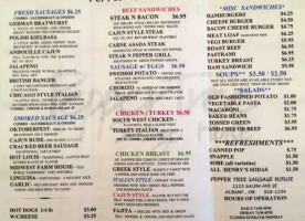 Pepper Tree Sausage House menu