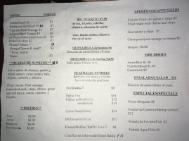 Las Tapatias Mexican menu