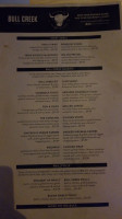 Bull Creek Distillery menu