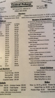 Central Catering menu