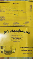Lc's Hamburgers menu