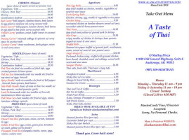 Alaska Taste Of Thai menu