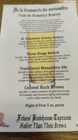 Friars' Brewhouse And Taproom menu