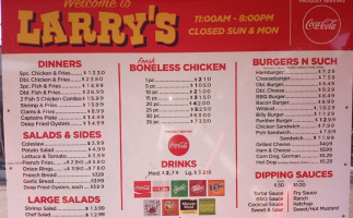 Larry's Drive In menu