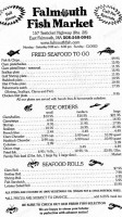 Falmouth Fish Market Inc menu