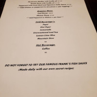 Franks Hoppy Bistro menu