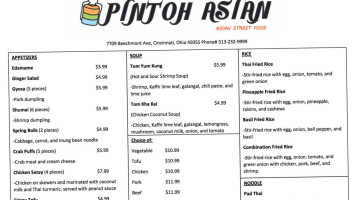 Pin Toh Asian menu
