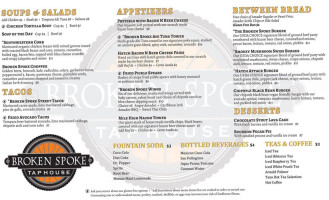 Broken Spoke Taphouse menu