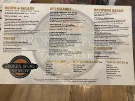 Broken Spoke Taphouse menu