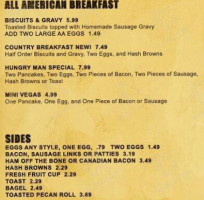 The Vegas Cafe menu